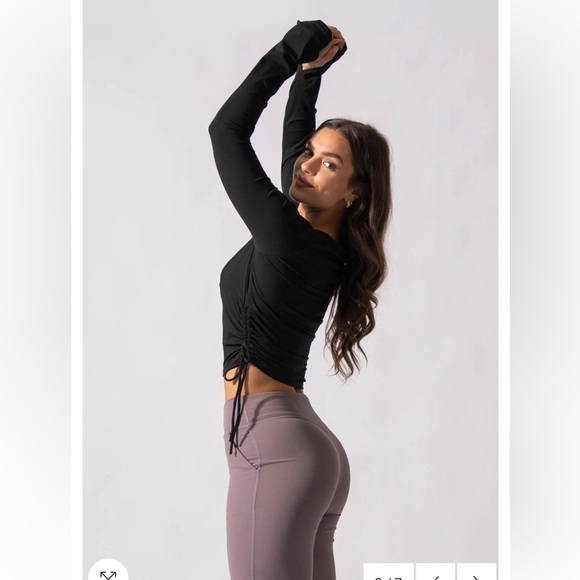 Ruched drawstring top long sleeve - Picture 5 of 7